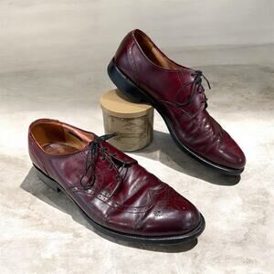 Allen Edmonds Kingswood Burgundy Wingtip Oxford Dress Shoes Men 10.5 B- Preppy